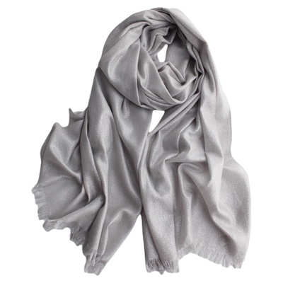 棉麻香槟色金丝丝巾披肩