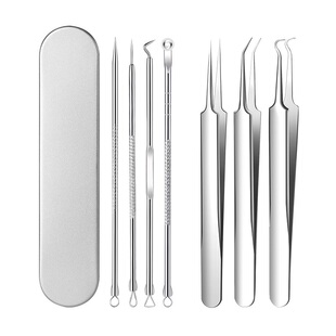 精工细胞夹粉刺针套装挤痘痘黑头闭口镊子清洁神器美容院专用超细