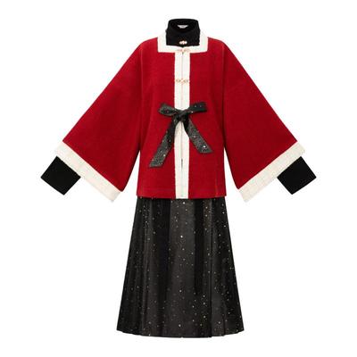 秋冬明制日常汉服披袄马面裙