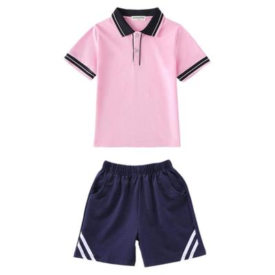女童海军领连衣裙短袖夏季校服小学生短裤套装2022新款幼儿园园服
