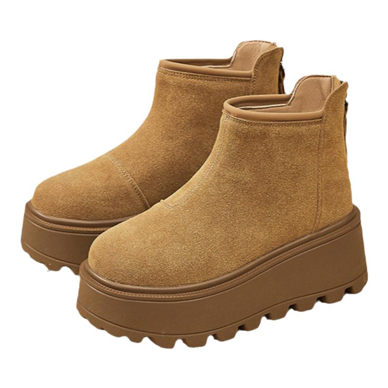 达芙妮厚底女靴2025冬季新款潮流增高棉靴防滑防水短靴时尚女鞋