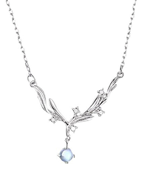 金店同款S925银月光石锁骨链