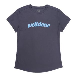 女款速干运动T恤圆领收腰透气吸汗羽毛球排球健身跑步田径训练服t