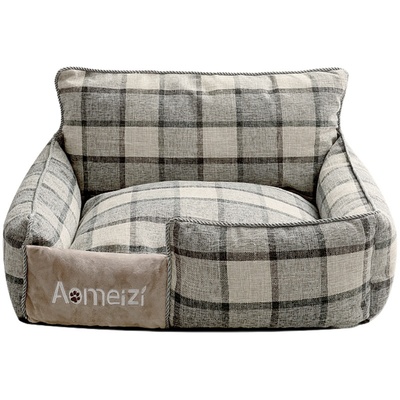 全可拆洗四季通用全棉亚麻狗窝