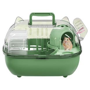 冠之亚小仓鼠笼子外出便携金丝熊小鼠笼豪华猫耳泡泡外带笼