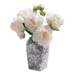 芍药牡丹仿真花摆设插花花瓶客厅装饰摆件中式餐桌花花艺假花花束