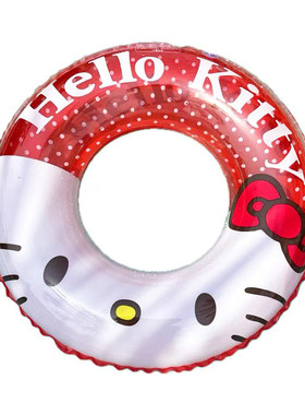 游泳圈成人儿童加厚可爱Hellokitty防侧翻水上充气救生圈腋下泳圈