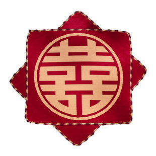 结婚红手绢小方巾一对新娘陪嫁喜帕手帕婚礼备婚用品喜字手巾毛巾