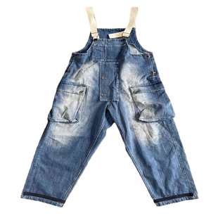 BTTJOB NAVAL DUNGAREE DENIM#丹宁牛仔磨破背带牛仔裤#阿美咔叽