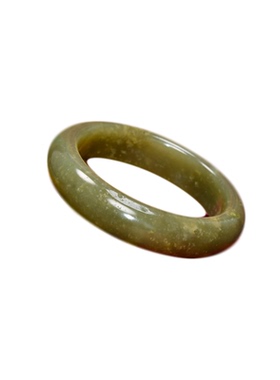 和田玉青白玉籽料手镯糖沁飘雪花