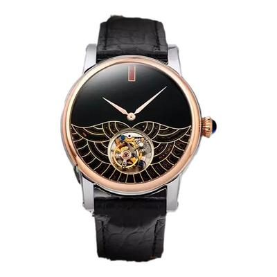 海鸥表男士乘风系列大漆工艺限量款18K金商务自动陀飞轮腕表7075G