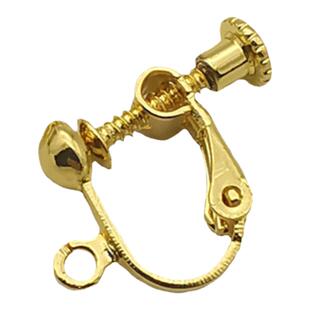 U形平面圆形旋转耳夹无耳洞耳环有圈螺旋螺纹耳夹手工配件DIY材料