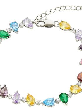 兰诺彩色水滴手链女2025新款轻奢精致串珠手串七夕情人节生日礼物