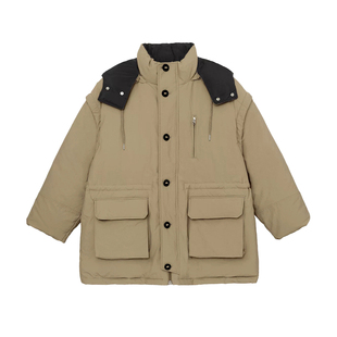 nothing written羽绒服女2025冬季新款moondal连帽可拆卸马甲外套