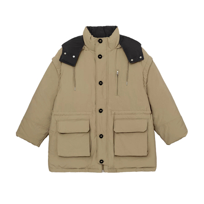 nothing written羽绒服女2025冬季新款moondal连帽可拆卸马甲外套