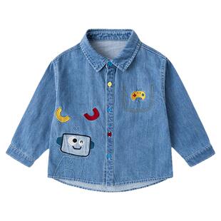 【软牛仔】嘟嘟家男童衬衫春装儿童衬衣春季新款上衣宝宝洋气外套
