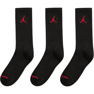 Jordan儿童运动袜男童袜子秋冬季篮球长袜女童棉袜3双装JD2433091