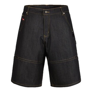 Remedy 夏季国潮宽松直筒原牛休闲短裤美式街头潮牌六分牛仔裤男