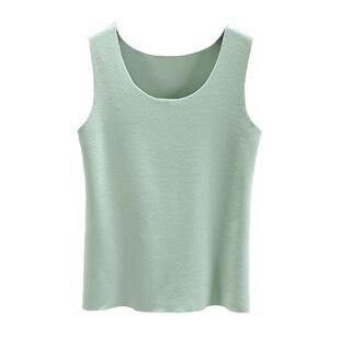 德绒发热保暖背心女冬季内搭圆领加绒打底衫加厚紧身显瘦吊带上衣