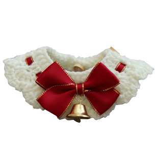 新年猫咪项圈编织领结狗脖圈宠物猫铃铛围脖结婚装饰品小型犬过年