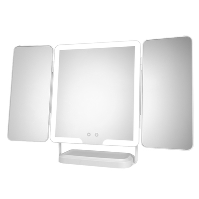 折叠化妆镜带灯台式桌面镜子大号