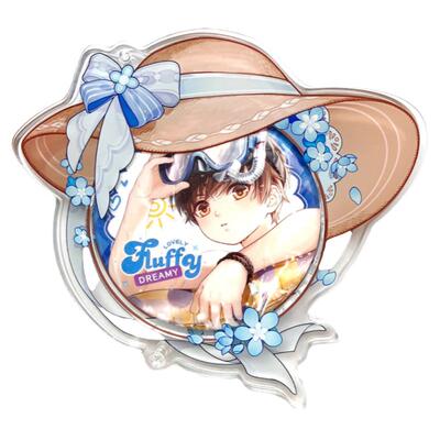 原创小草帽谷美徽章谷子吧唧砖