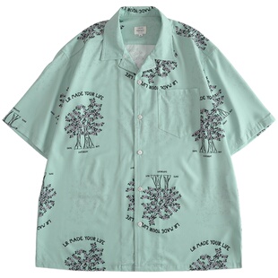 【限时特惠】LR MADE 22SS低饱和果树印花图案日系夏威夷短袖衬衫