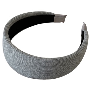 美式甜心少女风坑条针织面料灰色藏青色海绵宽发箍韩国时尚头箍