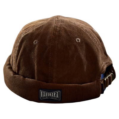 正品NABE复古布标灯芯绒水兵帽