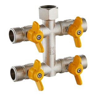 4分全铜四通五通分水阀水龙头角阀洗衣机一分三出水管接头分流器