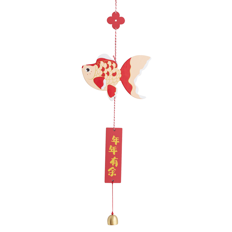 喜庆招财锦鲤猫客厅电视厨房挂件