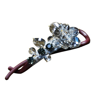 31街花饰扭扭夹韩版优雅水晶花朵发饰高级感重工发夹盘发马尾夹女