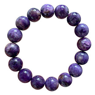 天然紫龙晶单圈手串水晶俄罗斯查罗石手链紫色原石饰品礼物女情侣