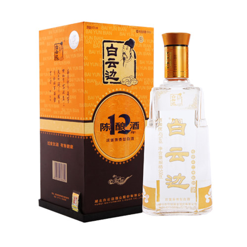 湖北白云边酒12年 42度十二年陈酿500ml特价白酒整箱特惠正品包邮