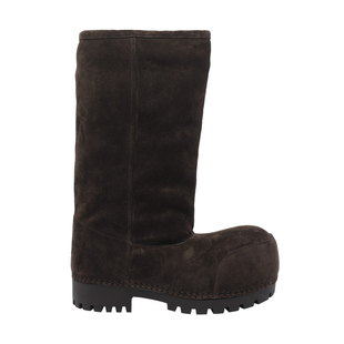 BALENCIAGA巴黎世家女士alaska棕麂皮中筒靴25秋冬新款意大利代购