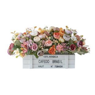 RoomTour玫瑰花仿真花插花假花装饰花摆件花艺仿生花摆设塑料花