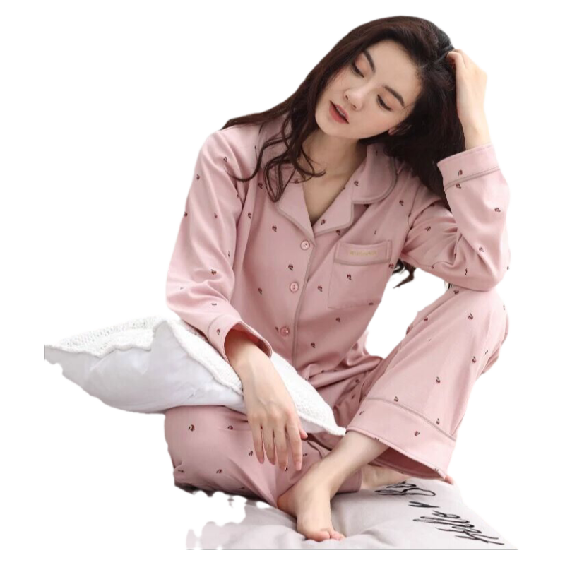 睡衣女士春秋款100%纯棉长袖秋冬季2020年新款潮可外穿家居服套装