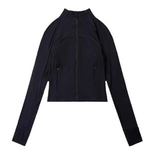 luqi lulu立领短款外套defina螺纹运动健身瑜伽服修身显瘦上衣女
