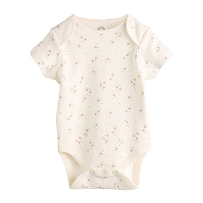 英国NEXT进口婴儿包屁衣夏季男宝纯棉爬服星星月亮短袖套头连身衣