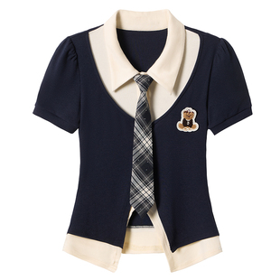 织物猪 薄荷汽水 韩系学院风jk套装女春季长袖上衣格纹短裙两件套