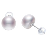 梵宝雅阁诸暨淡水珍珠耳钉女防过敏气质馒头珠耳环节日礼物轻奢