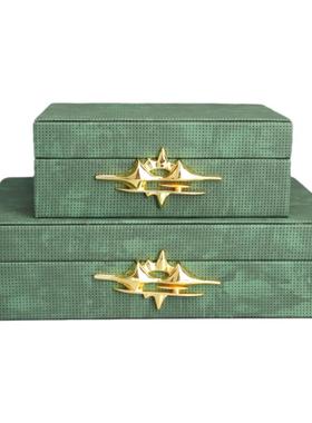 新中式绿色富贵收纳盒样板房