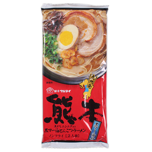 日本进口面食夜宵 MARUTAI熊本拉面黑麻油蒜香豚骨拉面条186g红袋