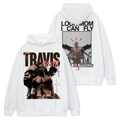 TravisScott印花重磅连帽卫衣