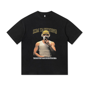 BTS防弹少年团V粉丝应援周边韩男团重磅纯棉T恤半袖杉情侣男女款