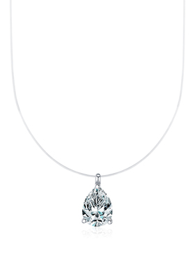 摩典莫桑钻S925纯银人鱼之泪项链