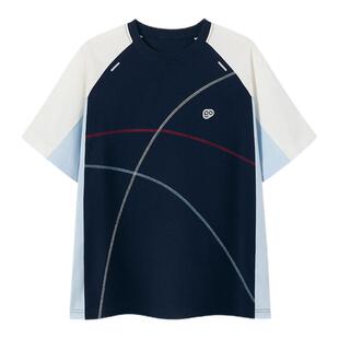 PSO Brand男装女装凉感速干撞色圆领短袖男款宽松运动t恤上衣夏季