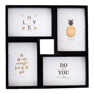 创意组合相框四宫格6寸摆台挂墙加打印照片墙4r黑白色相架高级感