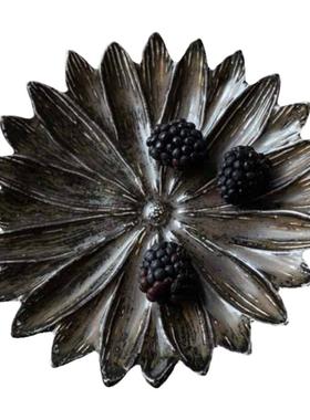 现货纽约下城公园进口并蒂可可花细腻雕刻陶质小碟杂物盘摆件