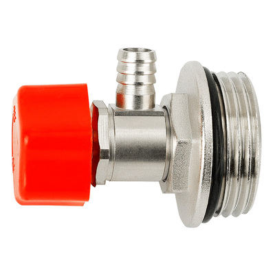 百战6分地暖分水器排气阀全铜